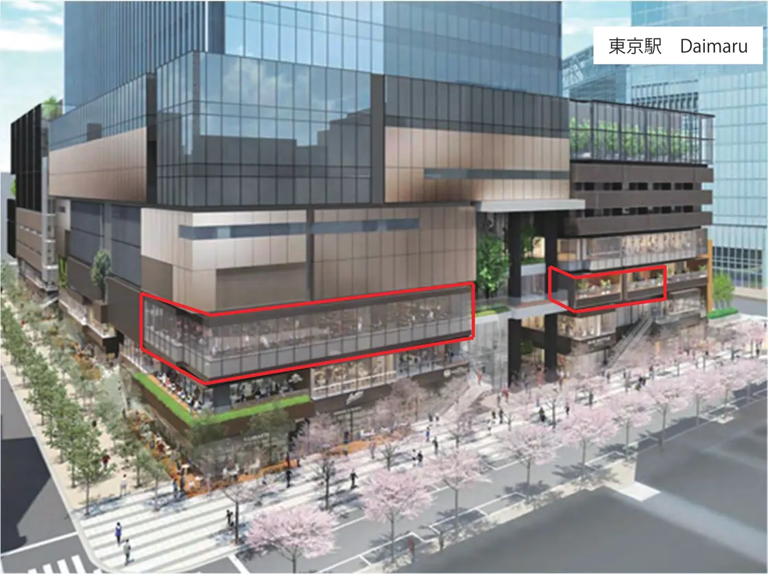 八重洲一丁目東B地區低層店舖區完成示意圖